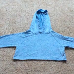 light blue long sleeved crop top